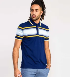 PELDON D555 Mens Jersey Polo Shirt With Multi Stripe