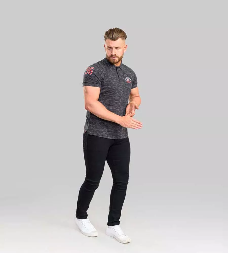 D555 Mens Polo Shirt With Chest and Sleeve Embroidery CLAWTON