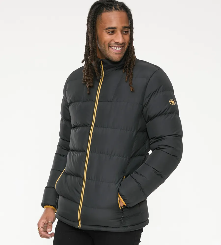 Mens Puffer Jacket With Binding On Cuffs And Embroidery Badge (CRISTIANO)