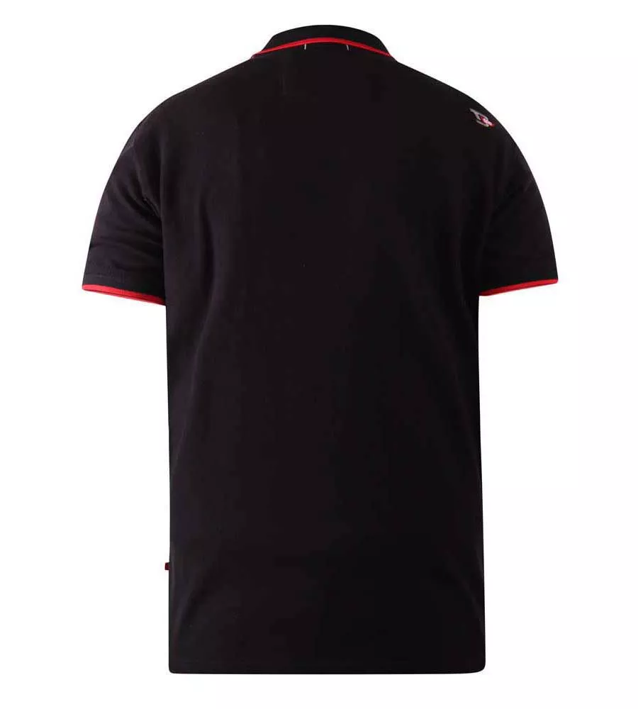 D555 Tall Men's Black Polo Shirt With Brooklyn Chest Embroidery (Canning 2)