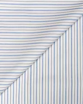 Dante Melange Blue Gray White Stripe Cotton Shirt - MSC3301