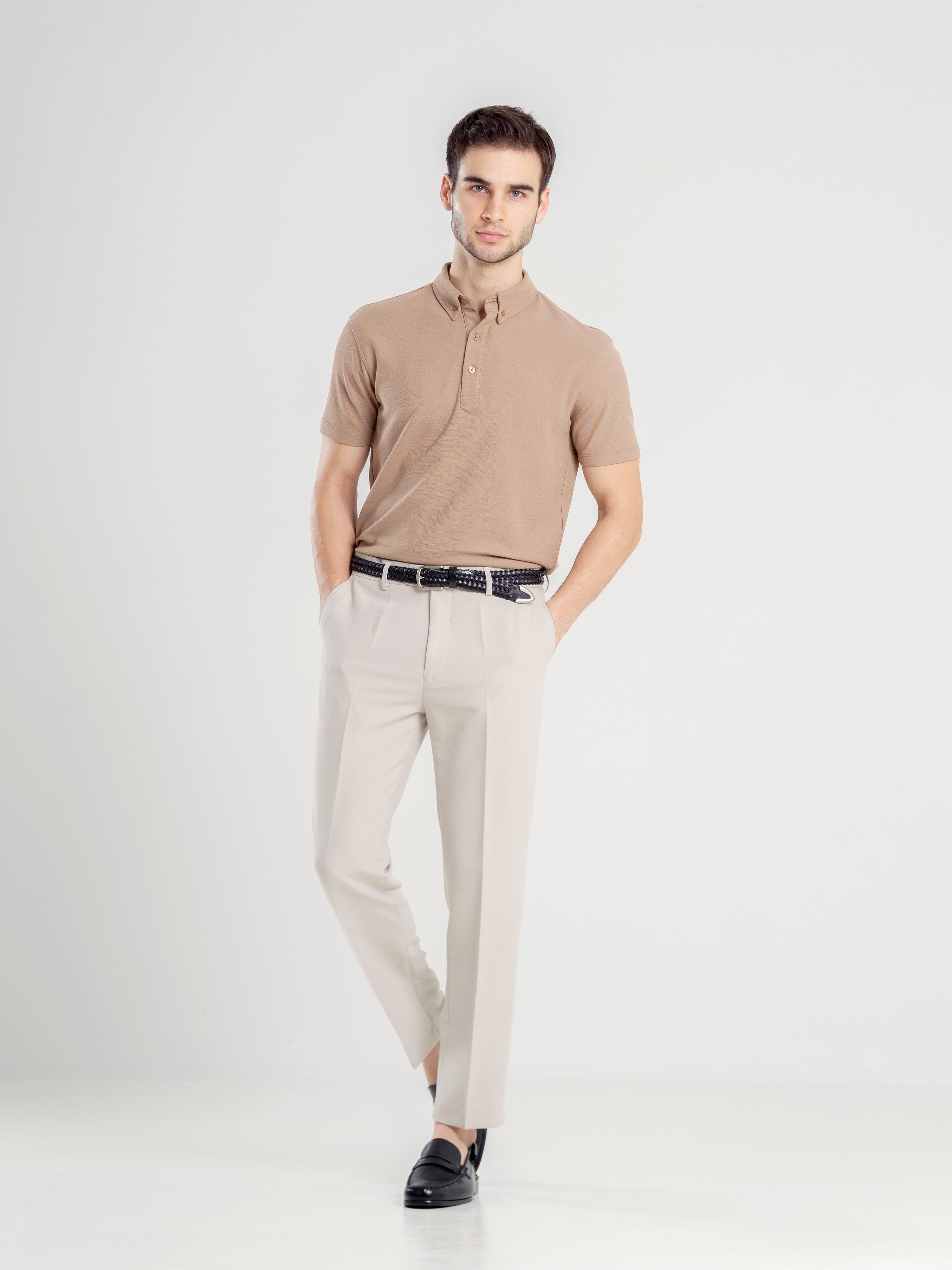 Dante Polo Beige Button Down Shirt