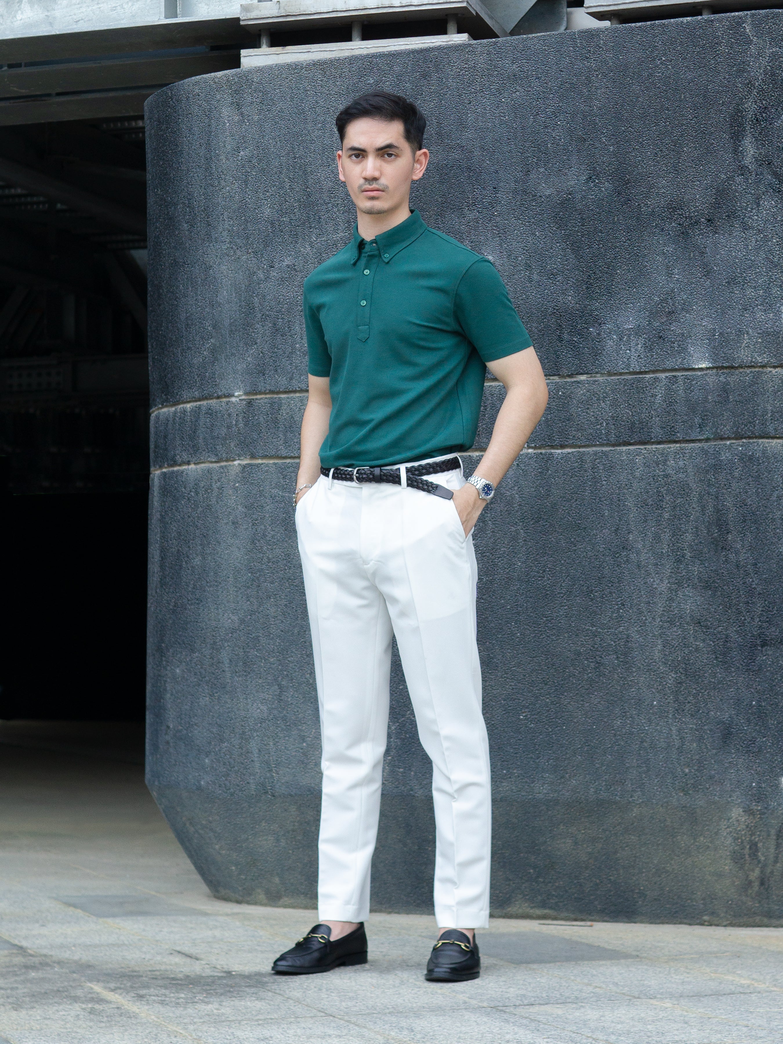 Dante Polo Shirt - Emerald Green - Short Sleeve