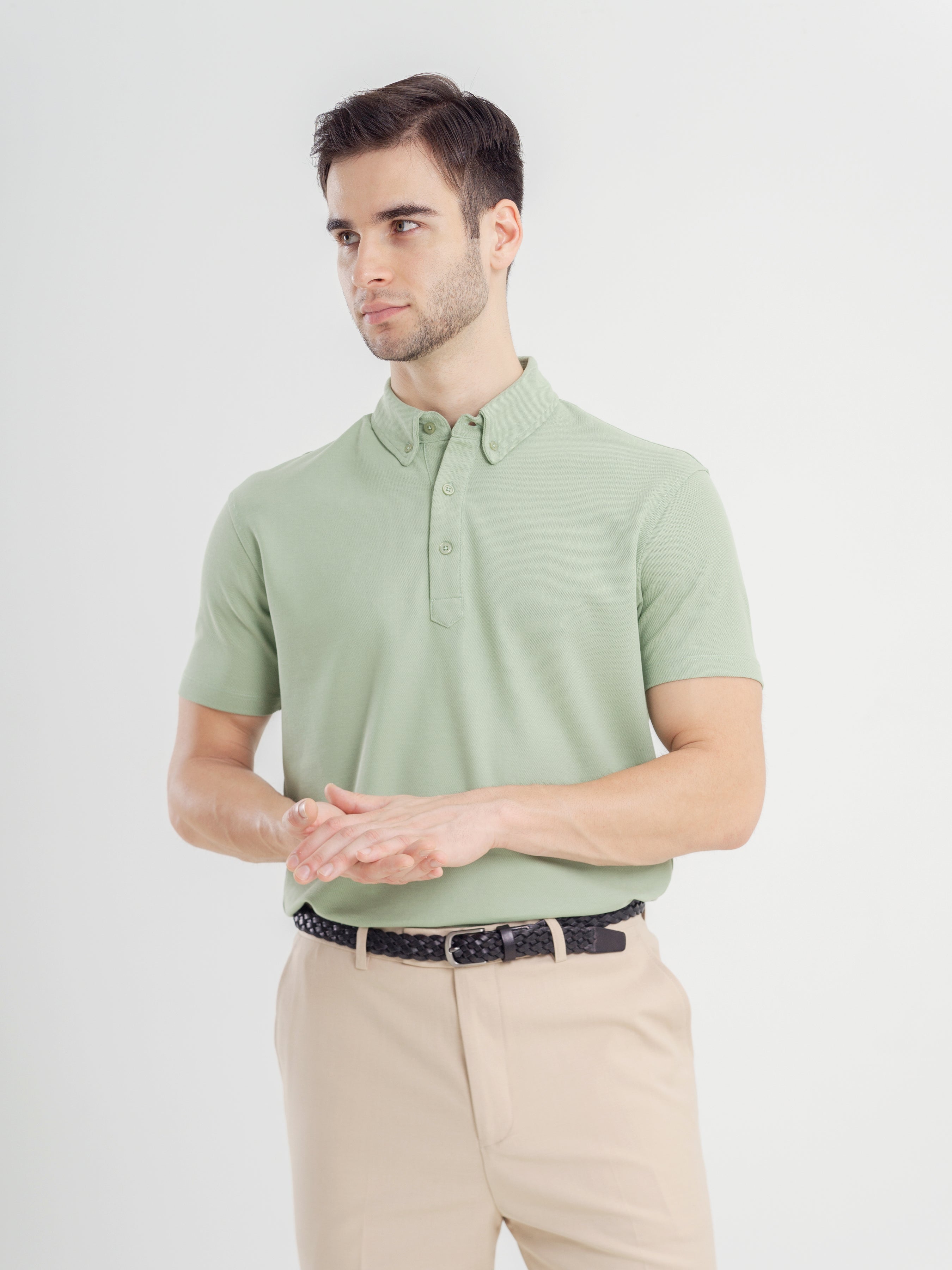 Dante Polo Shirt - Short Sleeve - Moss Green