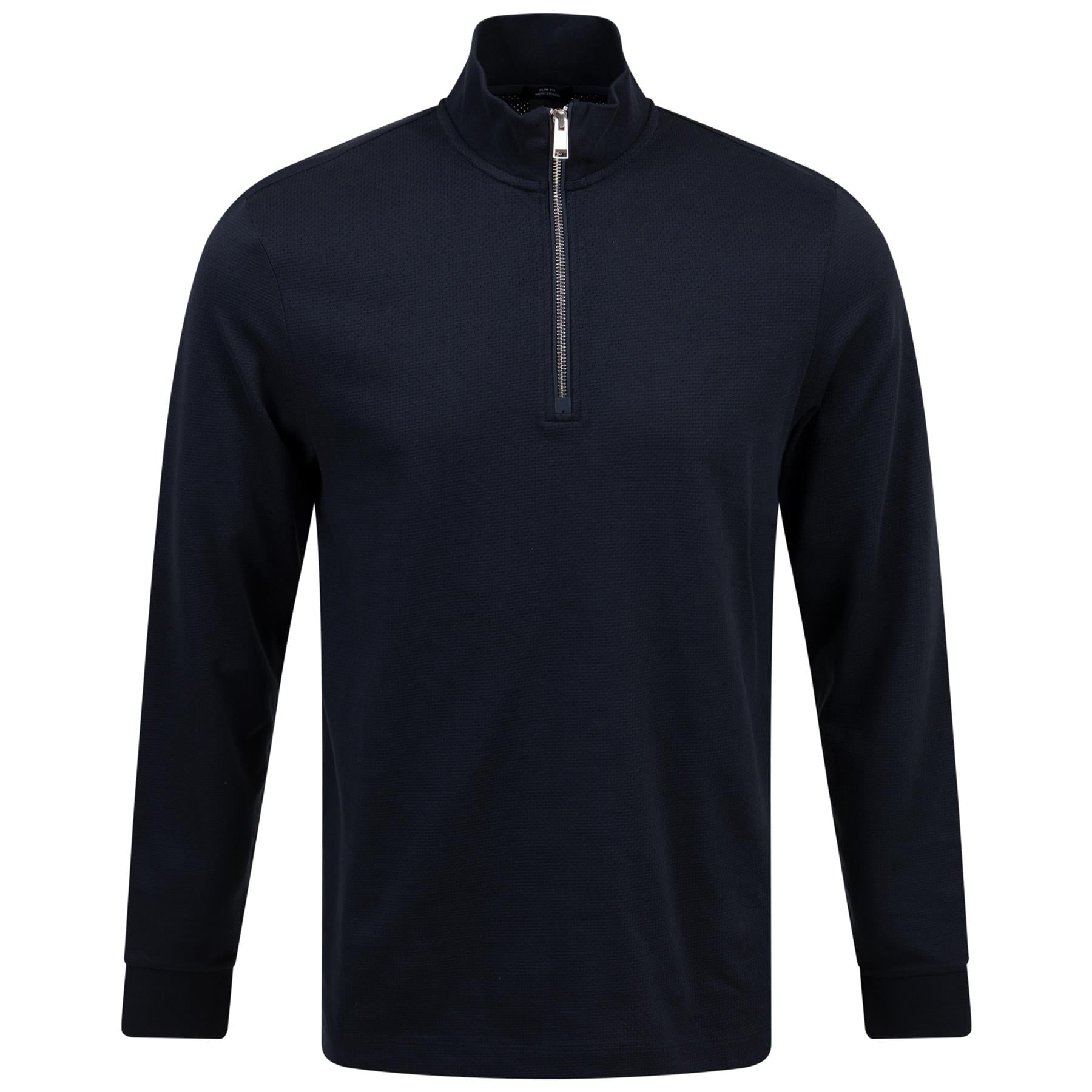 Dark Blue Slim Fit Cotton Long Sleeve Polo Shirt - Tenore 20 - SU24