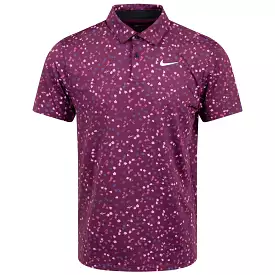 Dri-FIT stretch micro floral polo in Bordeaux Pink (W23)