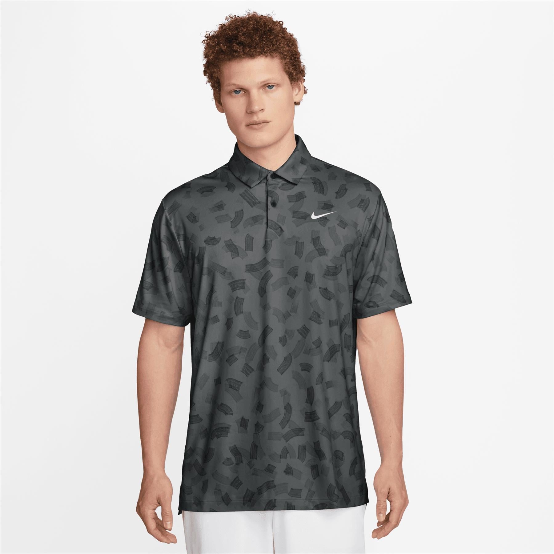 Dri-FIT Tour Micro Print Polo Smoke Grey 