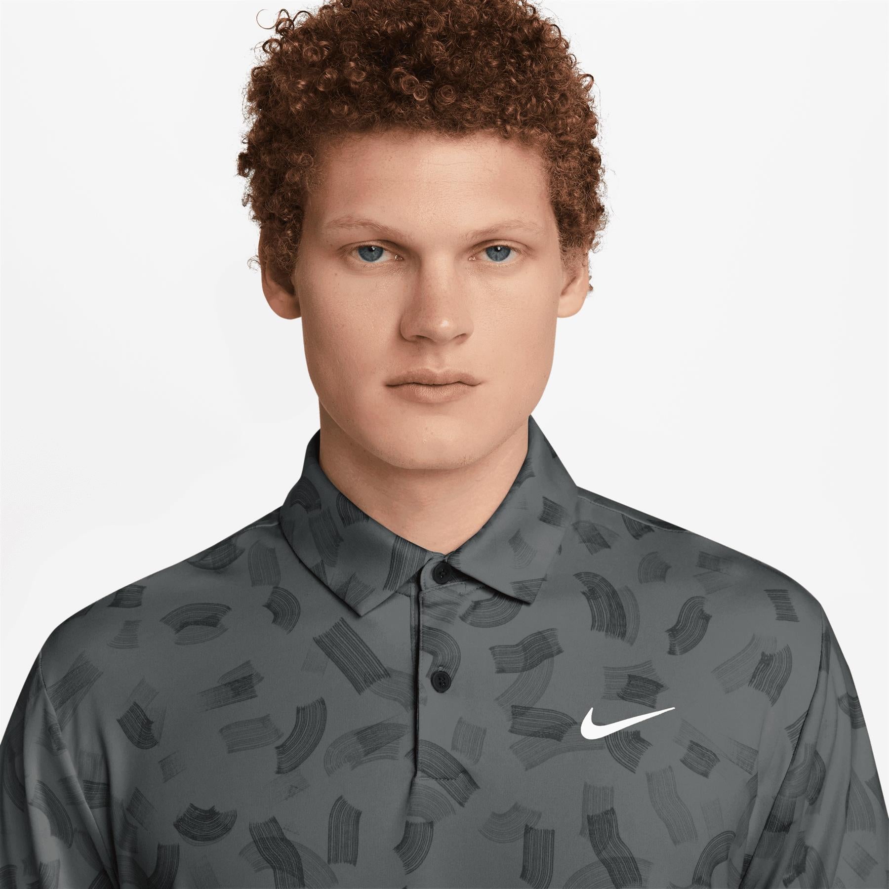 Dri-FIT Tour Micro Print Polo Smoke Grey 