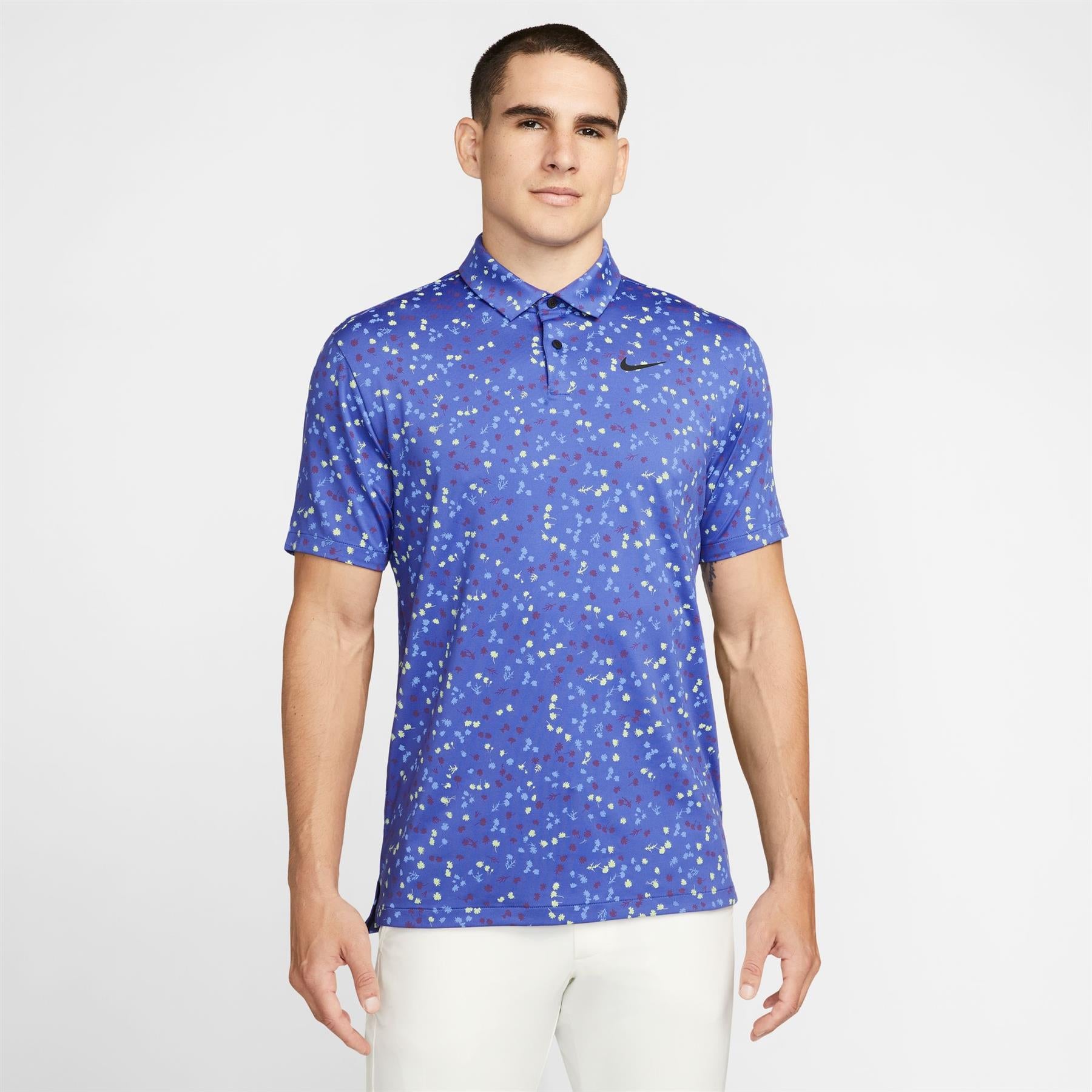 Dri-FIT Tour Stretch Micro Floral Polo in Lapis Blue - Size W23