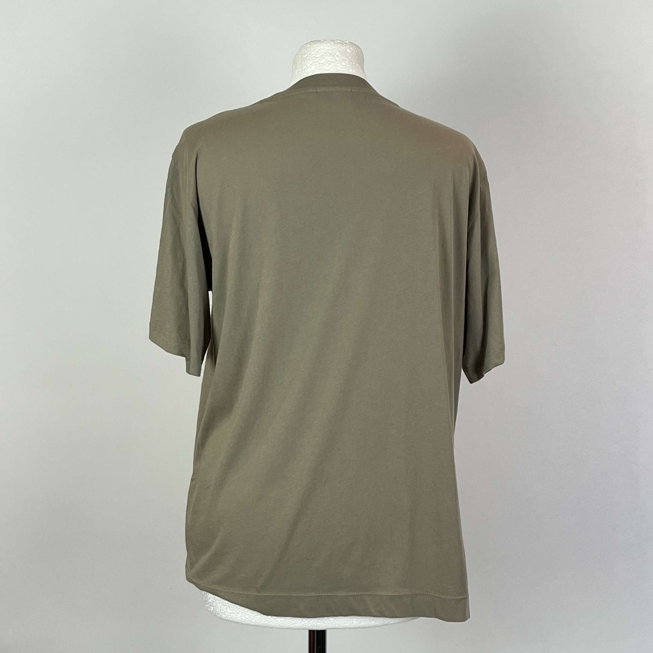 Dries Van Noten Taupe and Peach Silk Print Tee Shirt XS