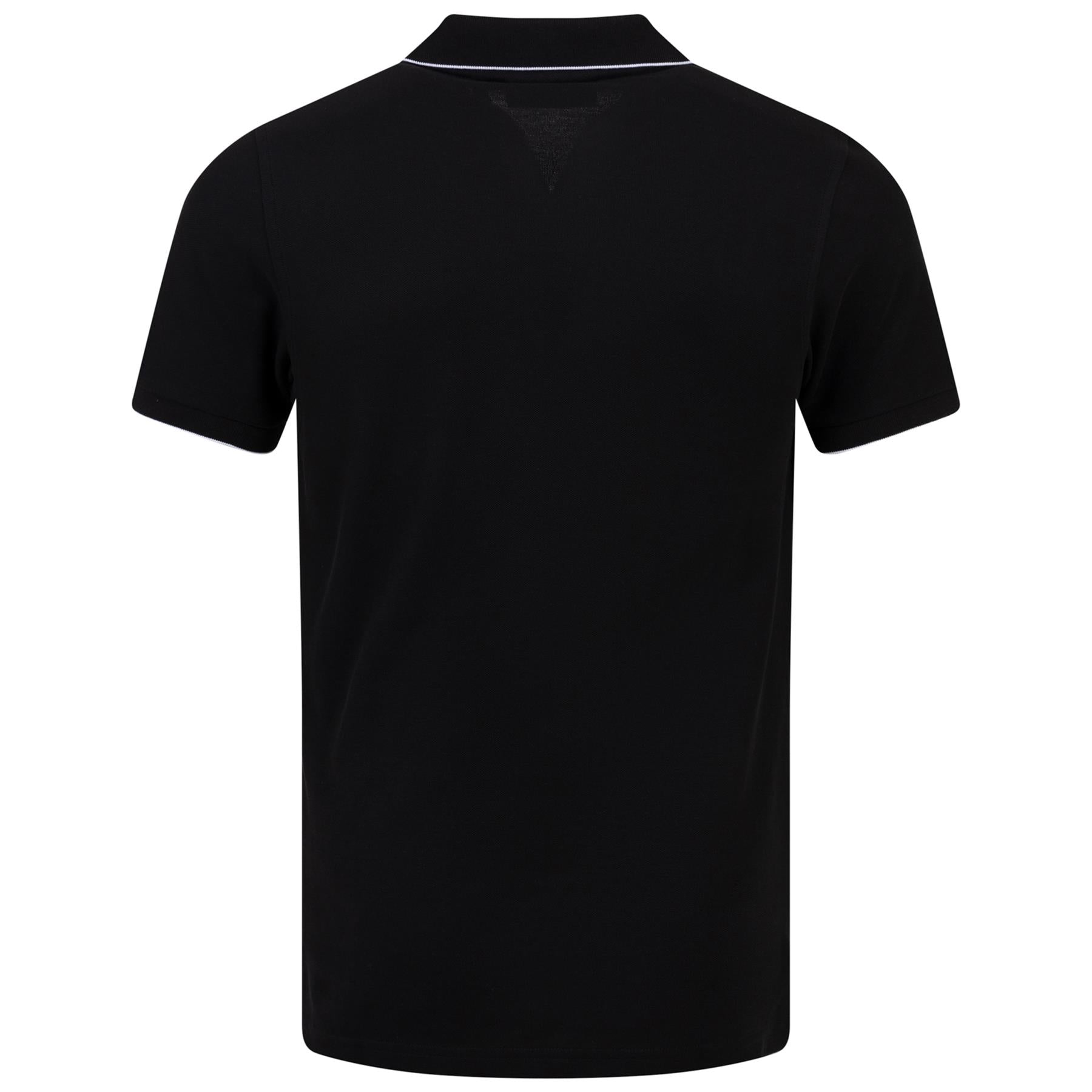 East Hills Johnny Collar Polo Shirt - Black Juacquard - SS24