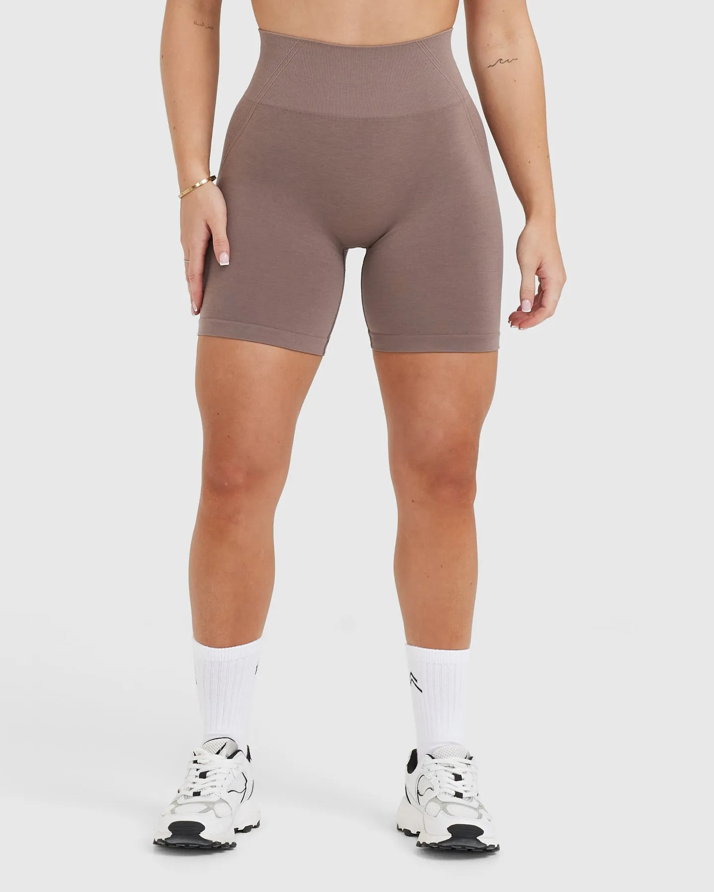 Cool Brown Washed Effortless Seamless Shorts