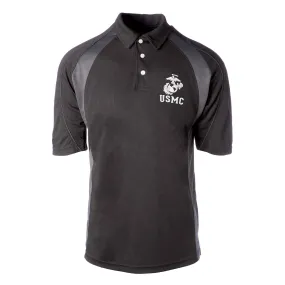 Black USMC Performance Polo by EGA