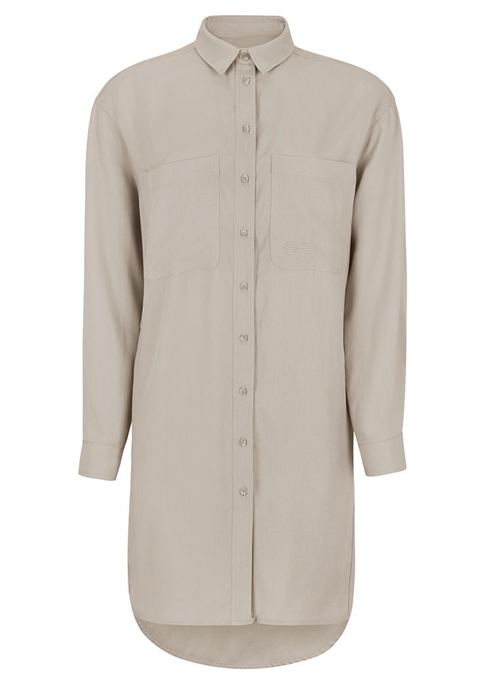 Esmé Celeste LS Shirt Dress ES123-723 - Chateau Gray