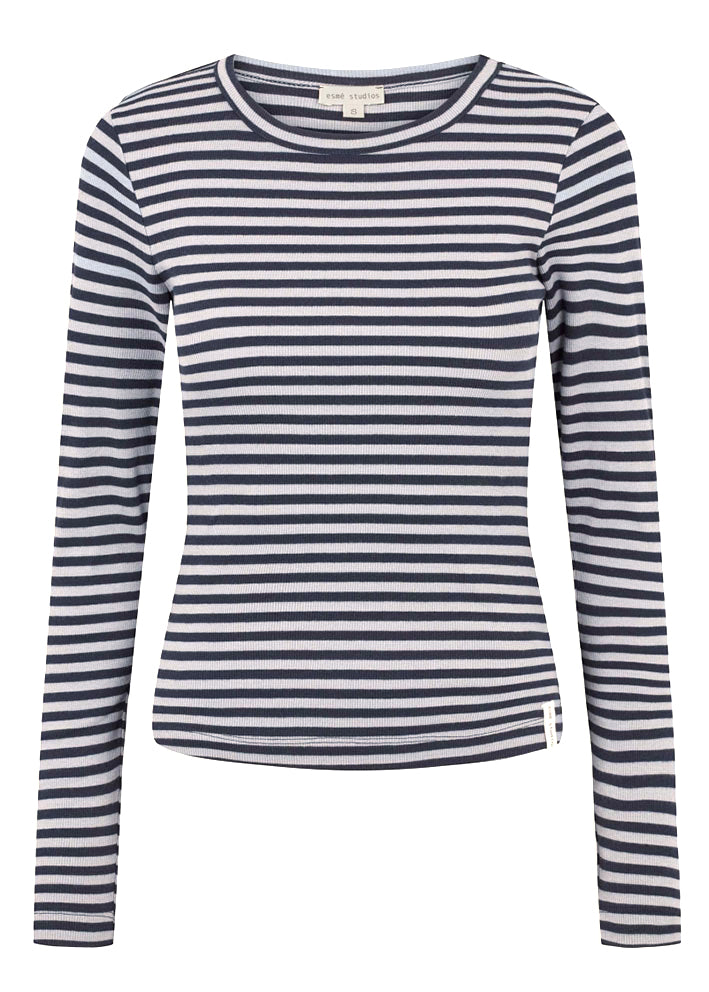 Esmé Studios Dark Sapphire Stripe Long Sleeve T-shirt