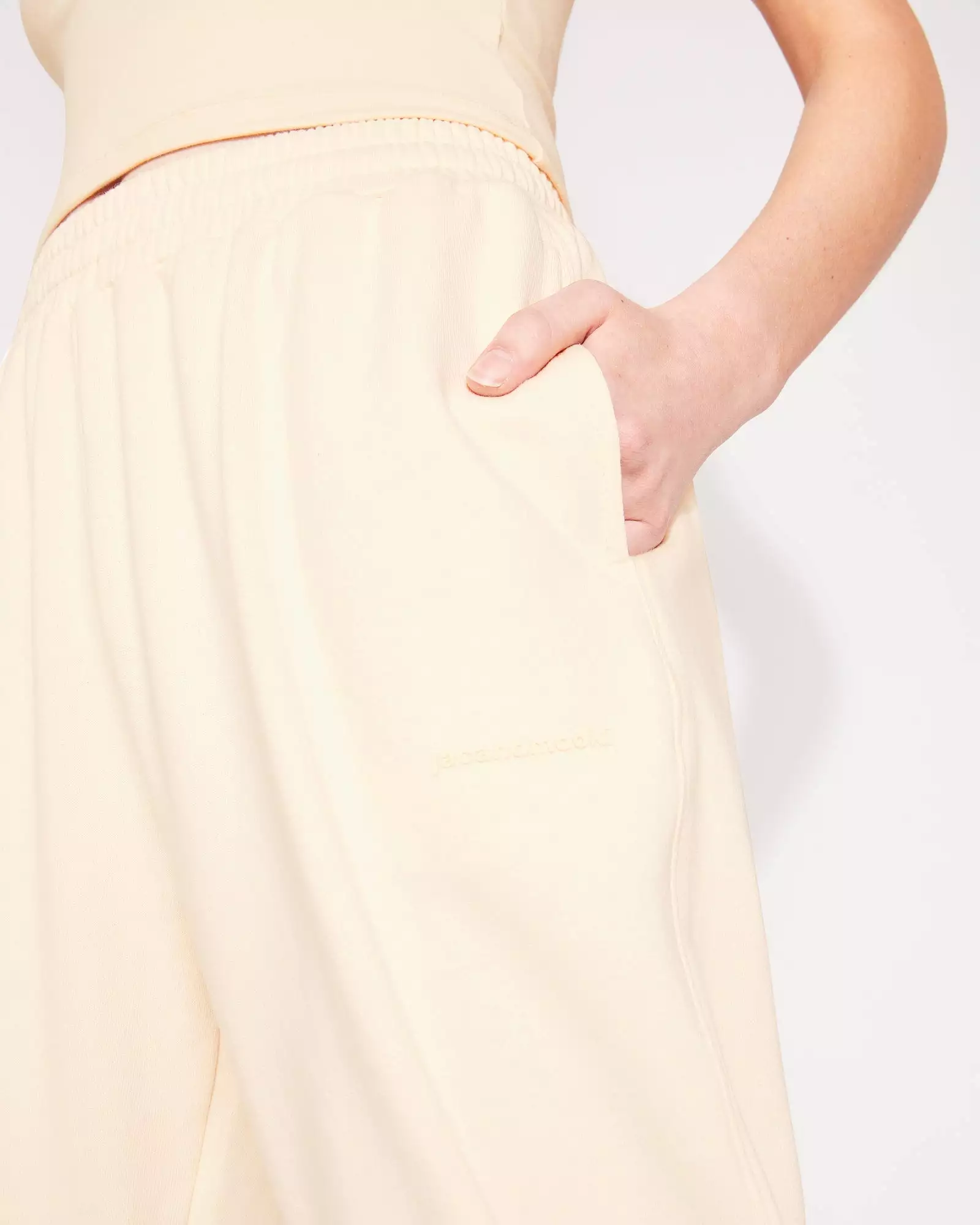 essential track pant buttercream