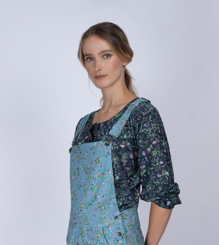 Eve botanical silk shirt cotton print