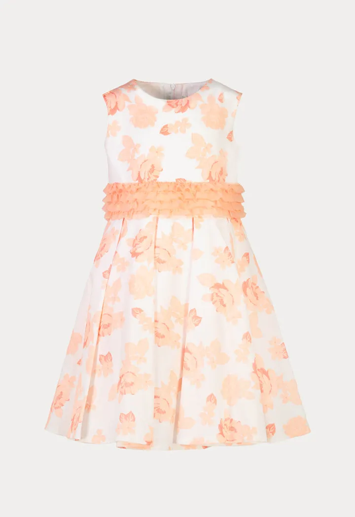 Flower Print Ruffle Sleeveless Dress for Parties