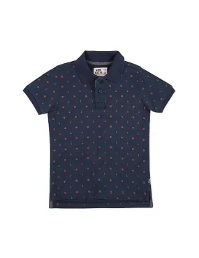 Boys Printed Slim Fit Polo Shirt