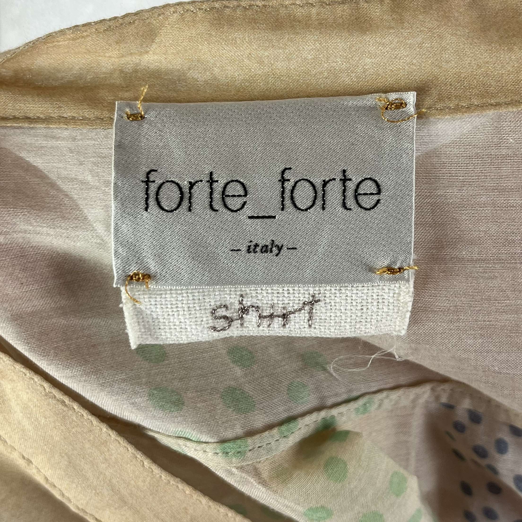 Forte Forte Pale Peach Butterfly Print Cotton Silk Shirt S/M