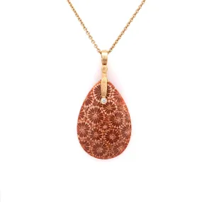 Fossil Coral Pendant - Chain Not Included