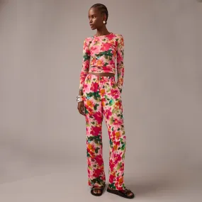 Astrid Floral Chiffon Pants Full Length