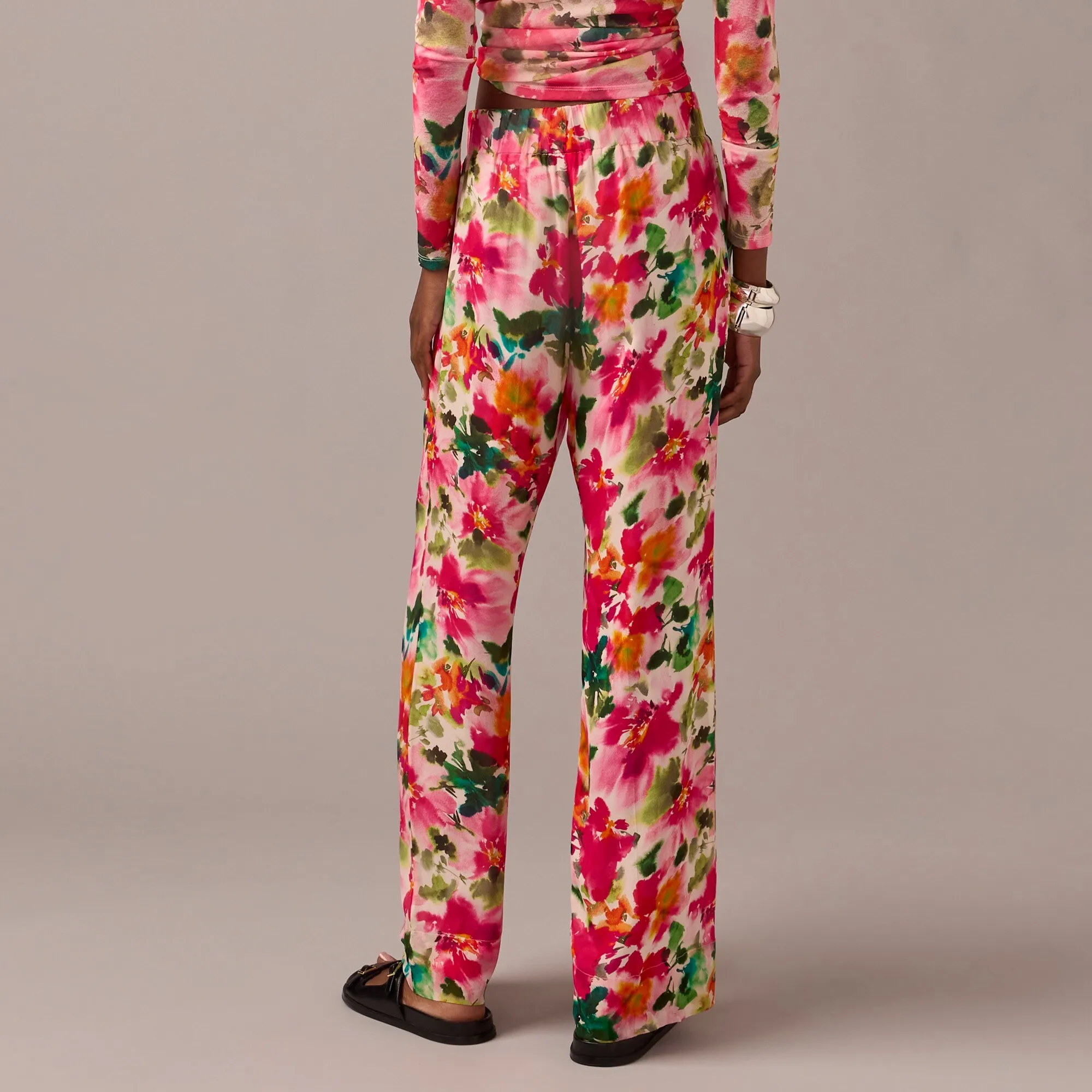 Astrid Floral Chiffon Pants Full Length