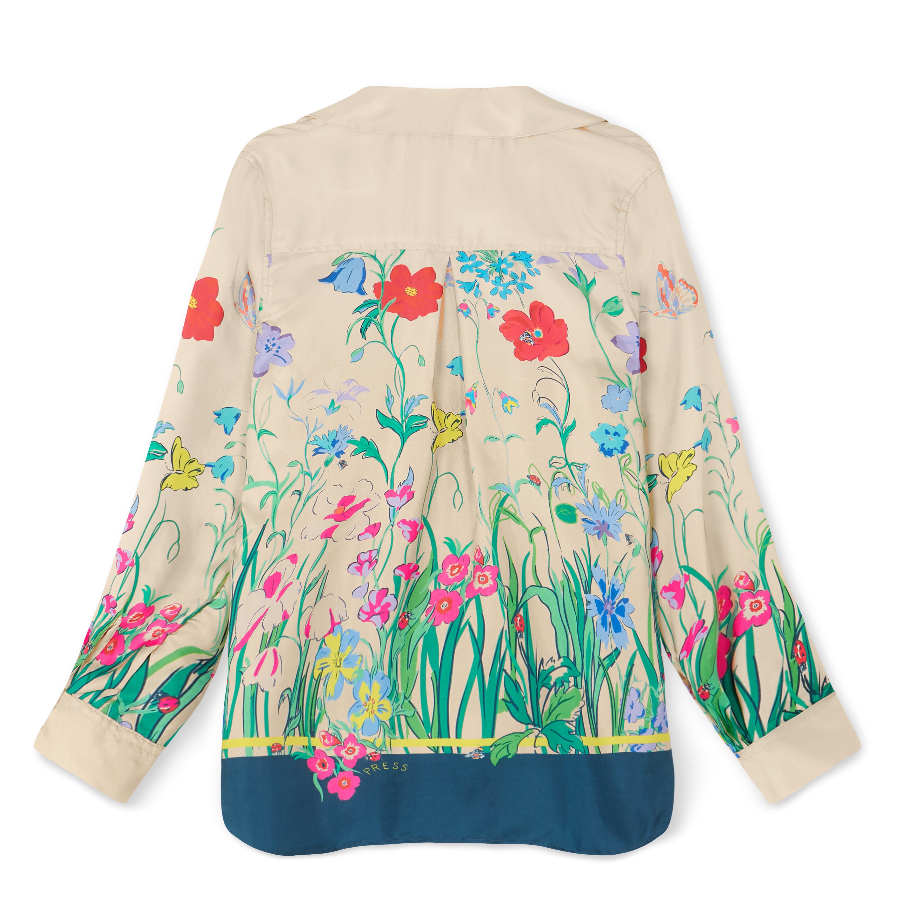 Garden print silk twill Jodie shirt