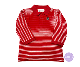 Georgia Bulldog Stripe Long Sleeve Polo