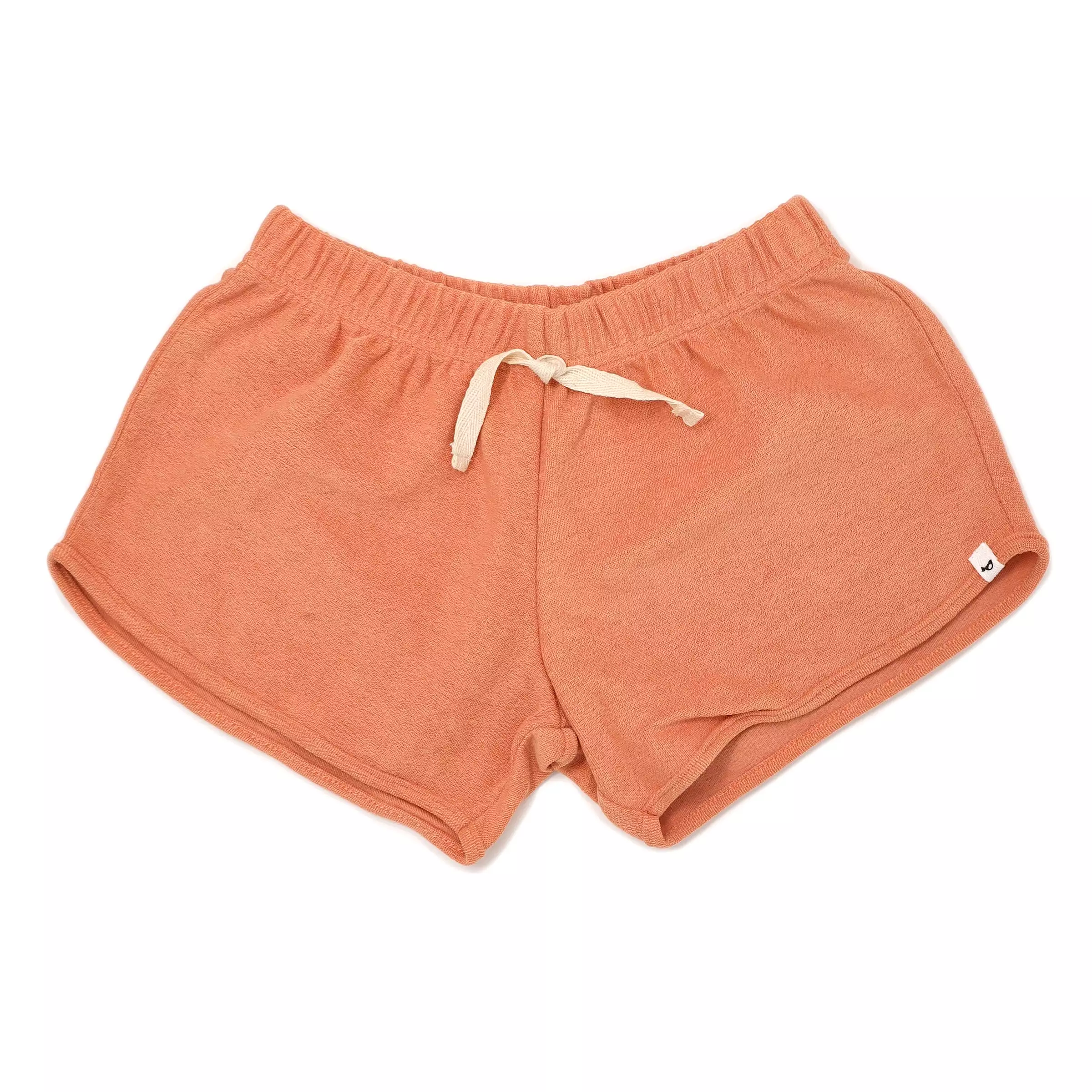 Girls Coral Cotton Terry Track Shorts