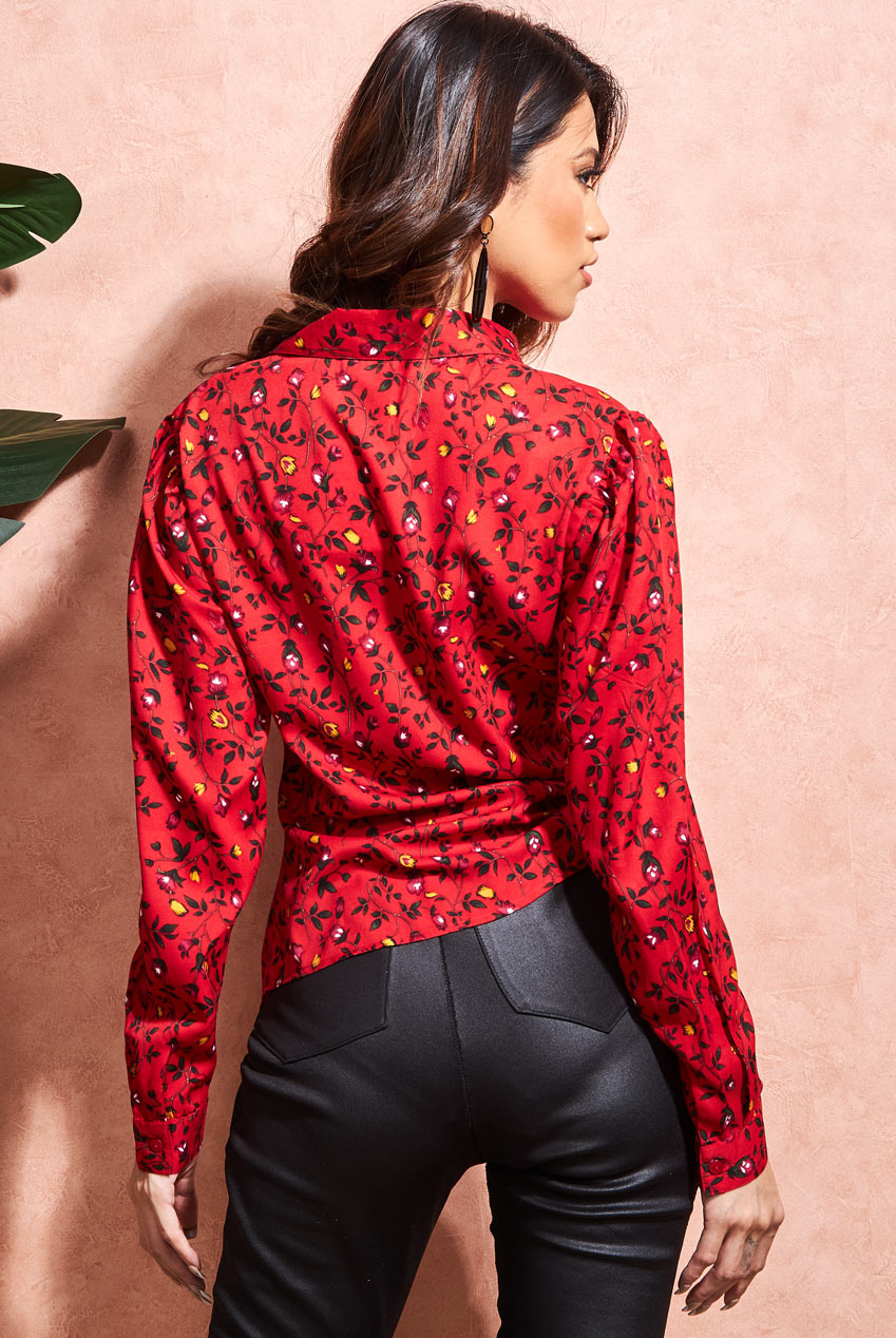 Goddiva Floral Print Shirt: Buy now - Limited stock available.