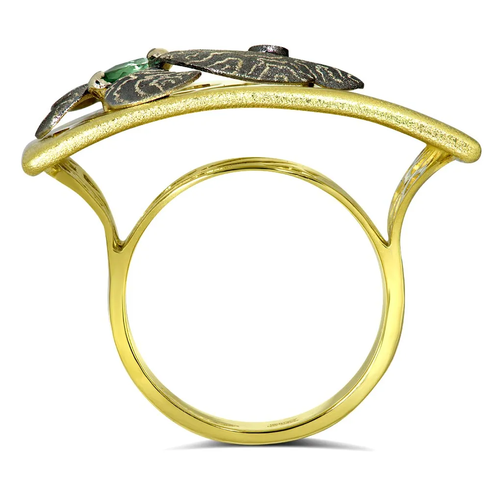 Gold Butterfly Ring with Tourmaline - Shop Now!