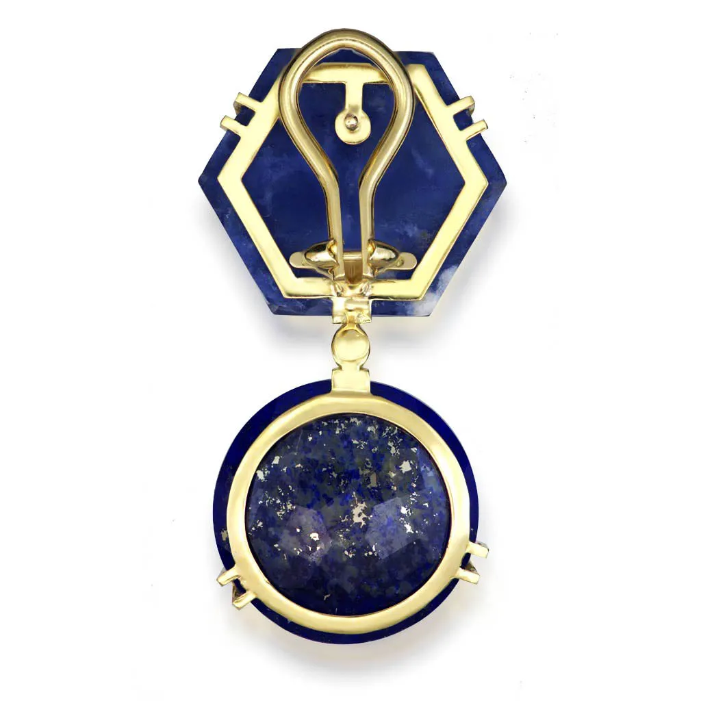 Gold Denim Earrings | Lapis Lazuli & Diamond Accents | Shop Now