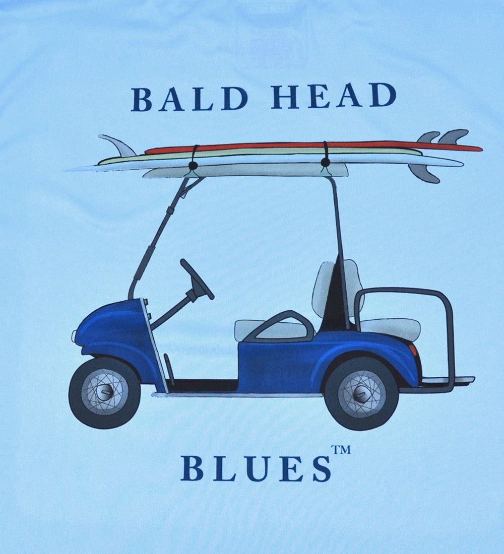 Golf Cart T-Shirt - Columbian Blue - Long Sleeve Performance