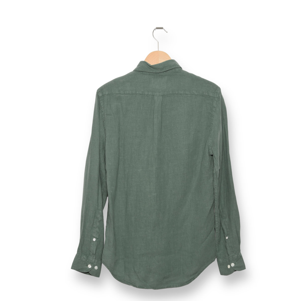 Green Dry Portuguese Flannel Linen Pocket Shirt