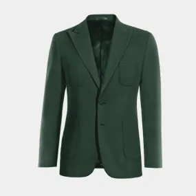 Green peak lapel blazer essential