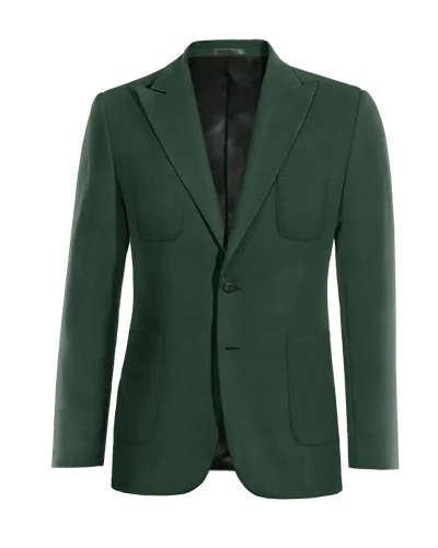 Green peak lapel blazer essential