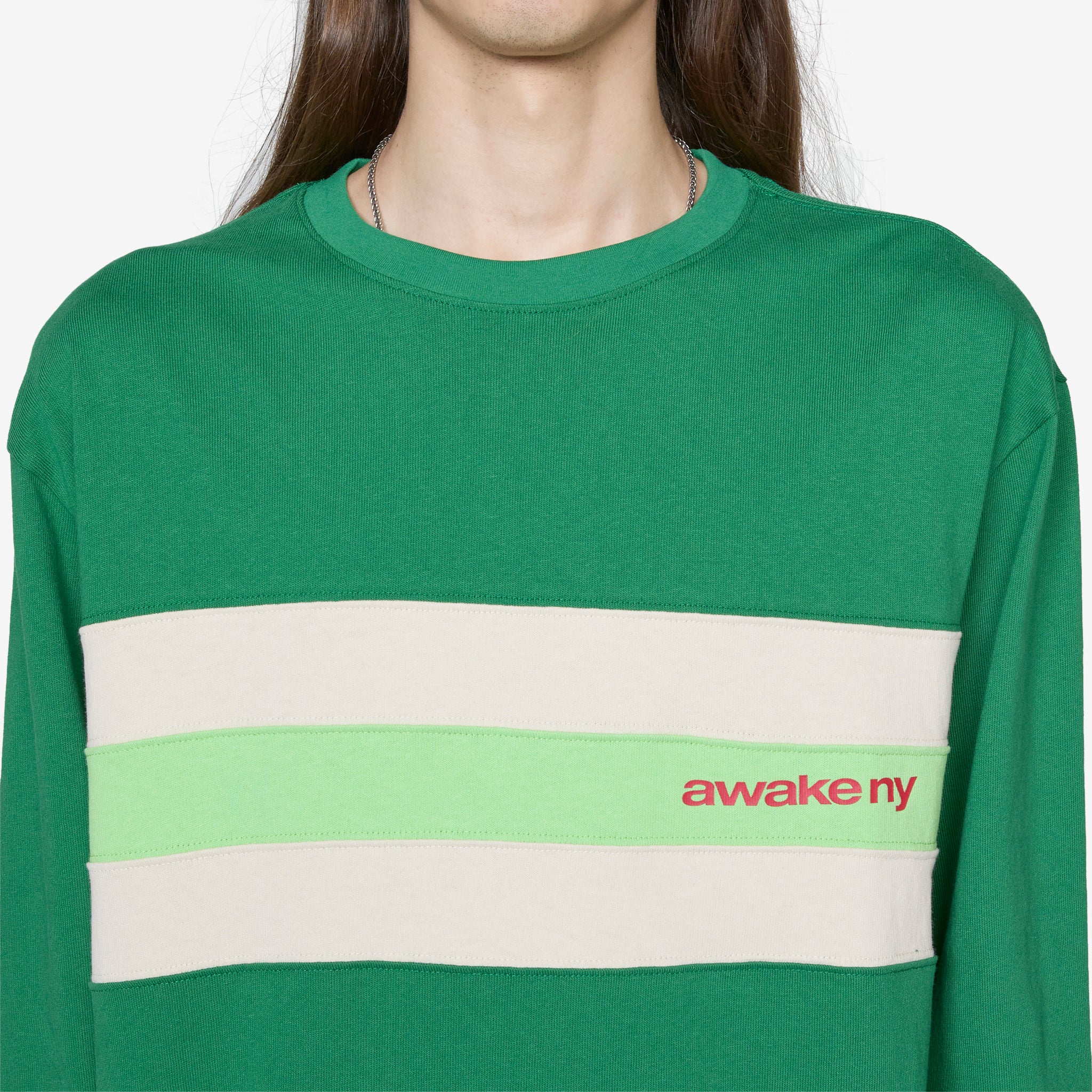 Green Striped Long Sleeve Shirt