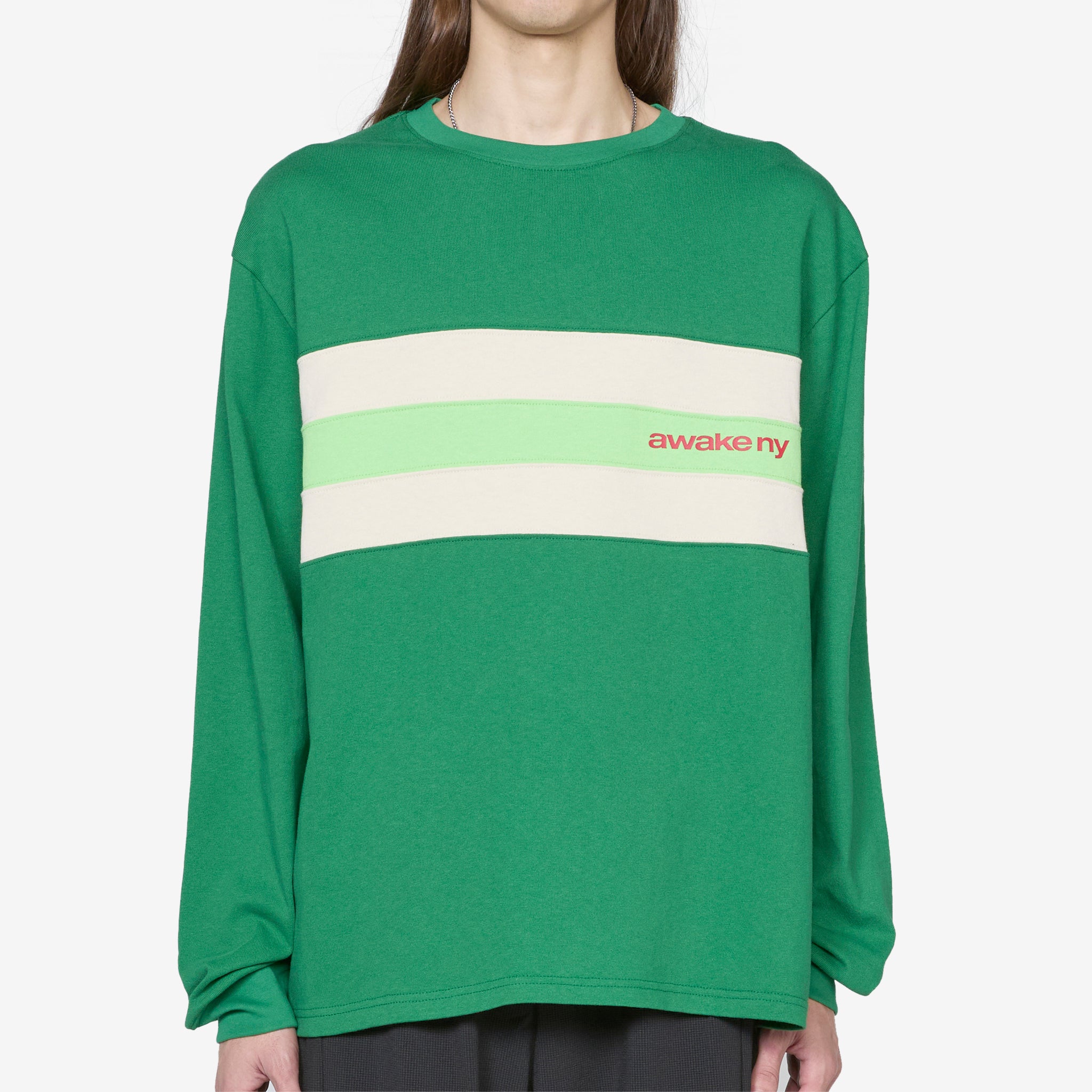 Green Striped Long Sleeve Shirt