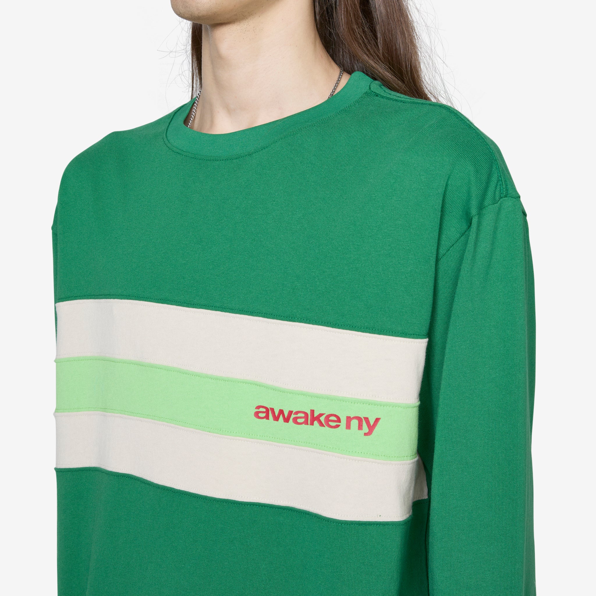 Green Striped Long Sleeve Shirt