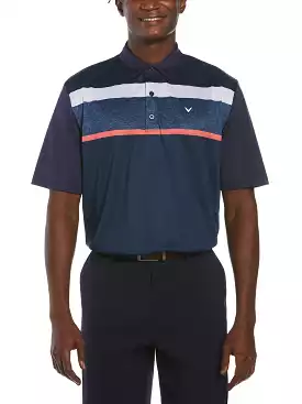 Heather Texture Chest Block Polo for Men