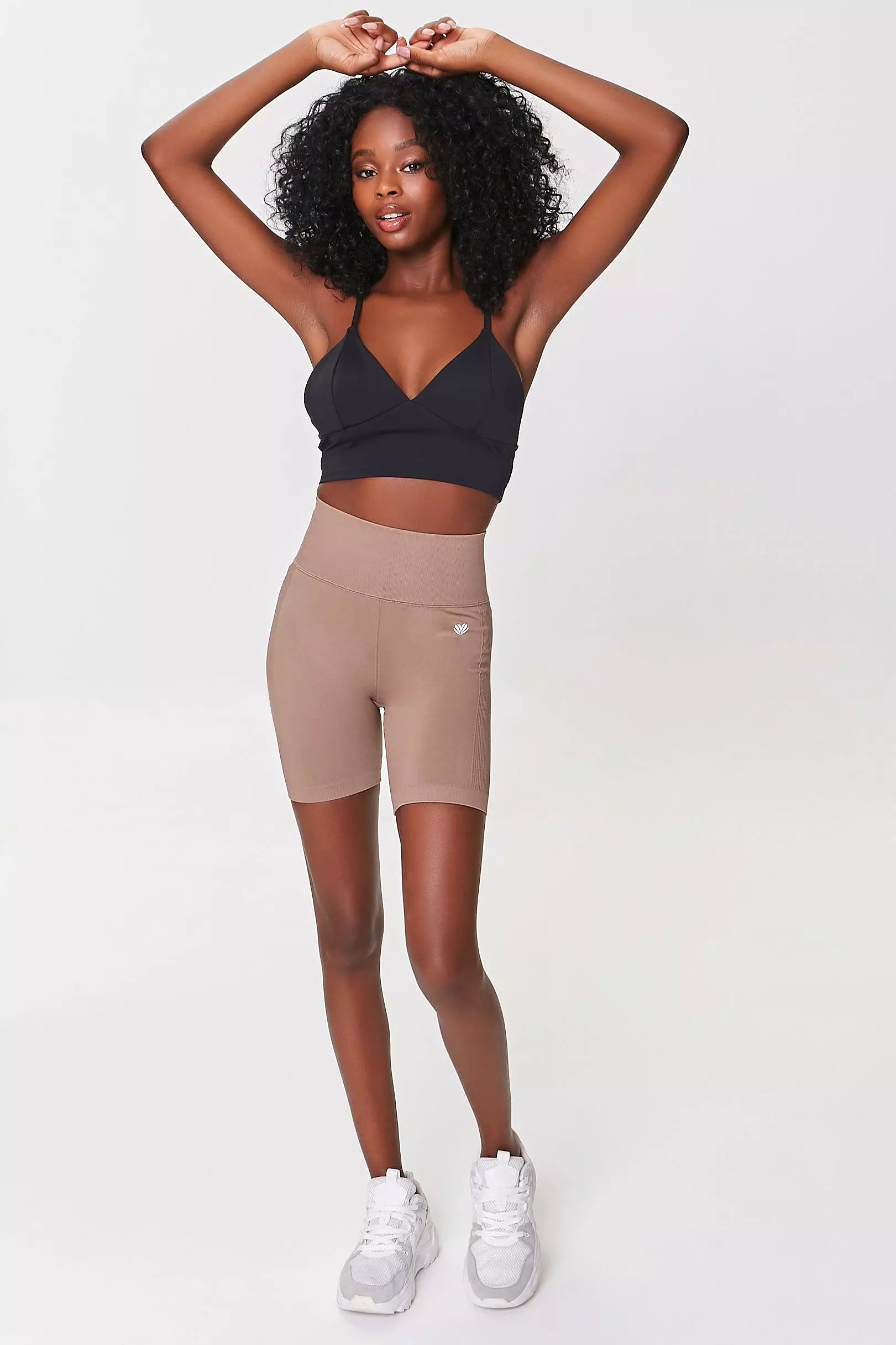 High-rise biker shorts with active ribbed sides