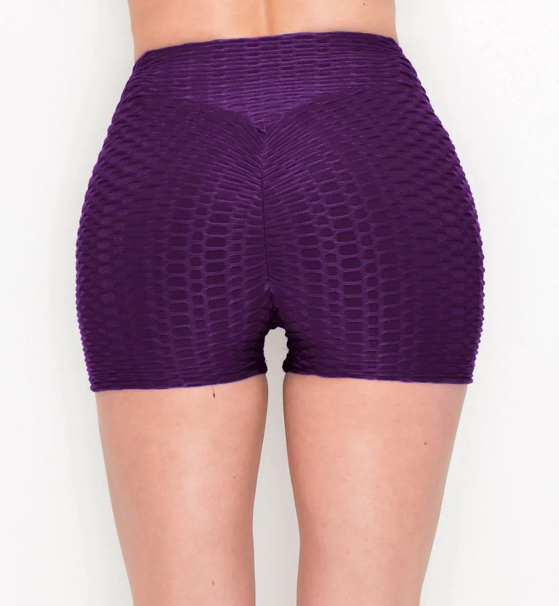 Booty Shorts with Honeycomb Scrunch - Perfect for workouts and gym wear