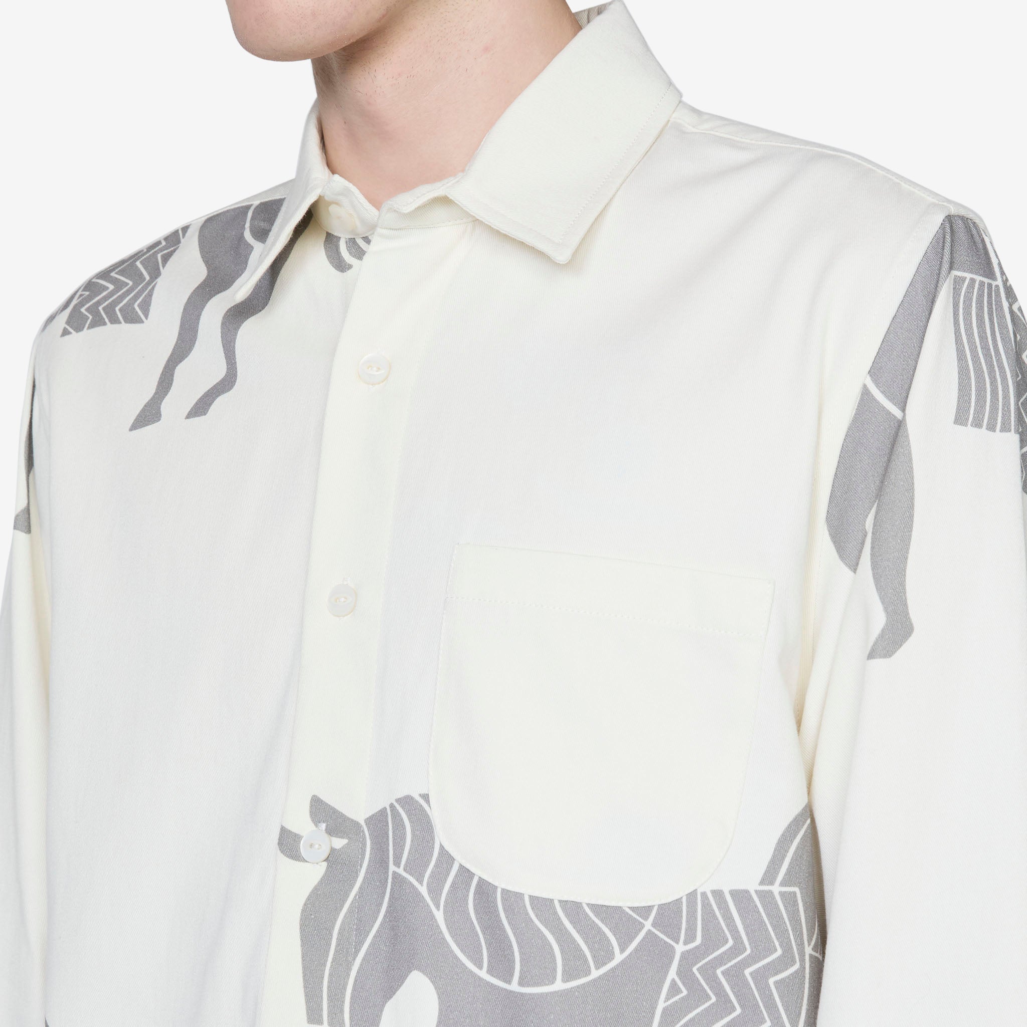 Horse T-shirt - Repeated Off White