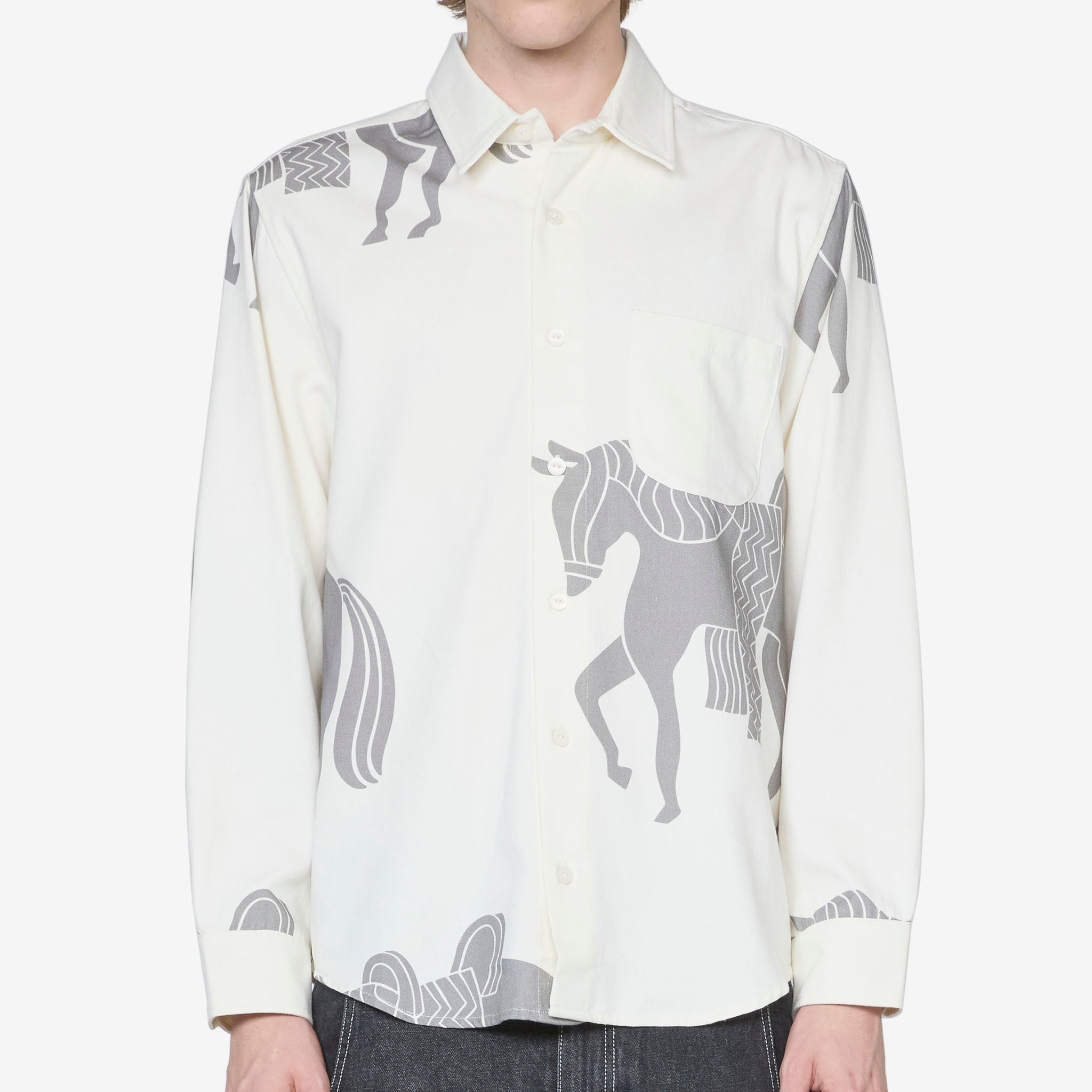 Horse T-shirt - Repeated Off White