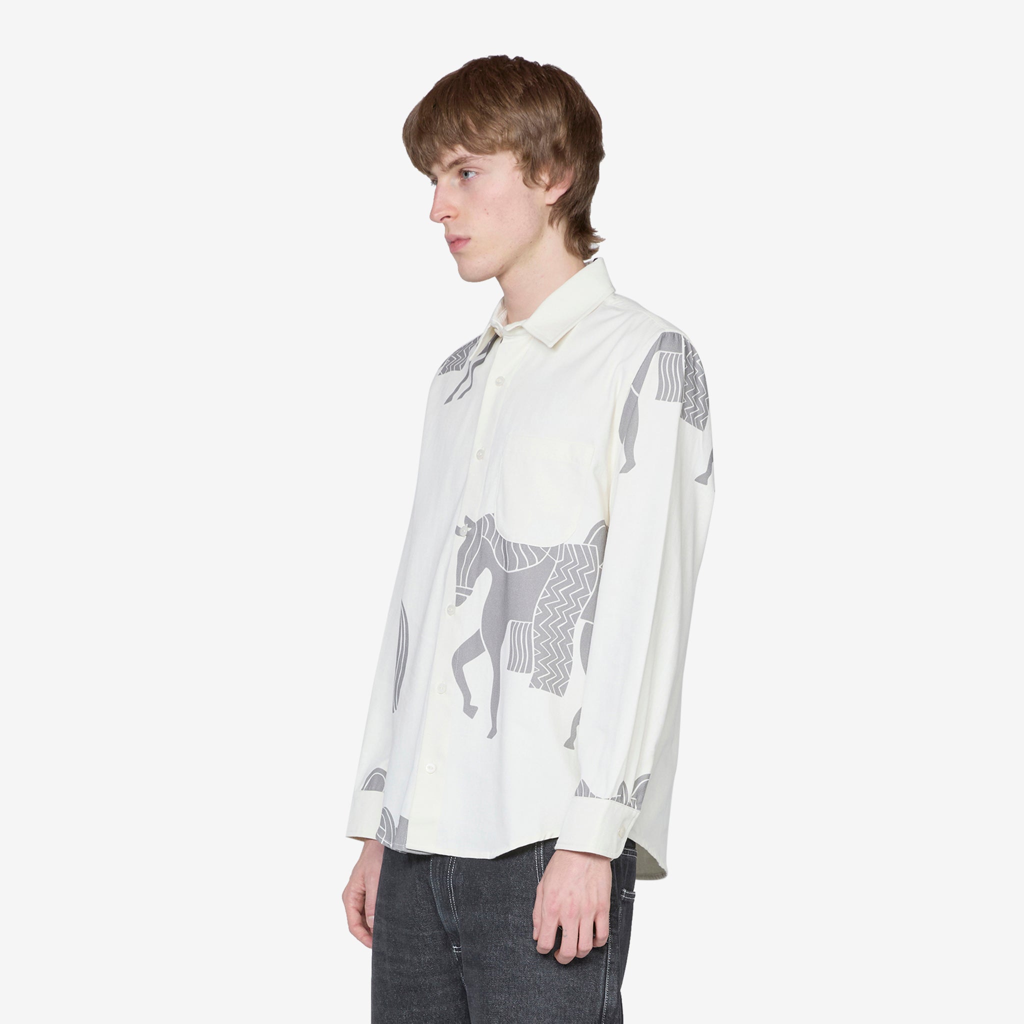 Horse T-shirt - Repeated Off White