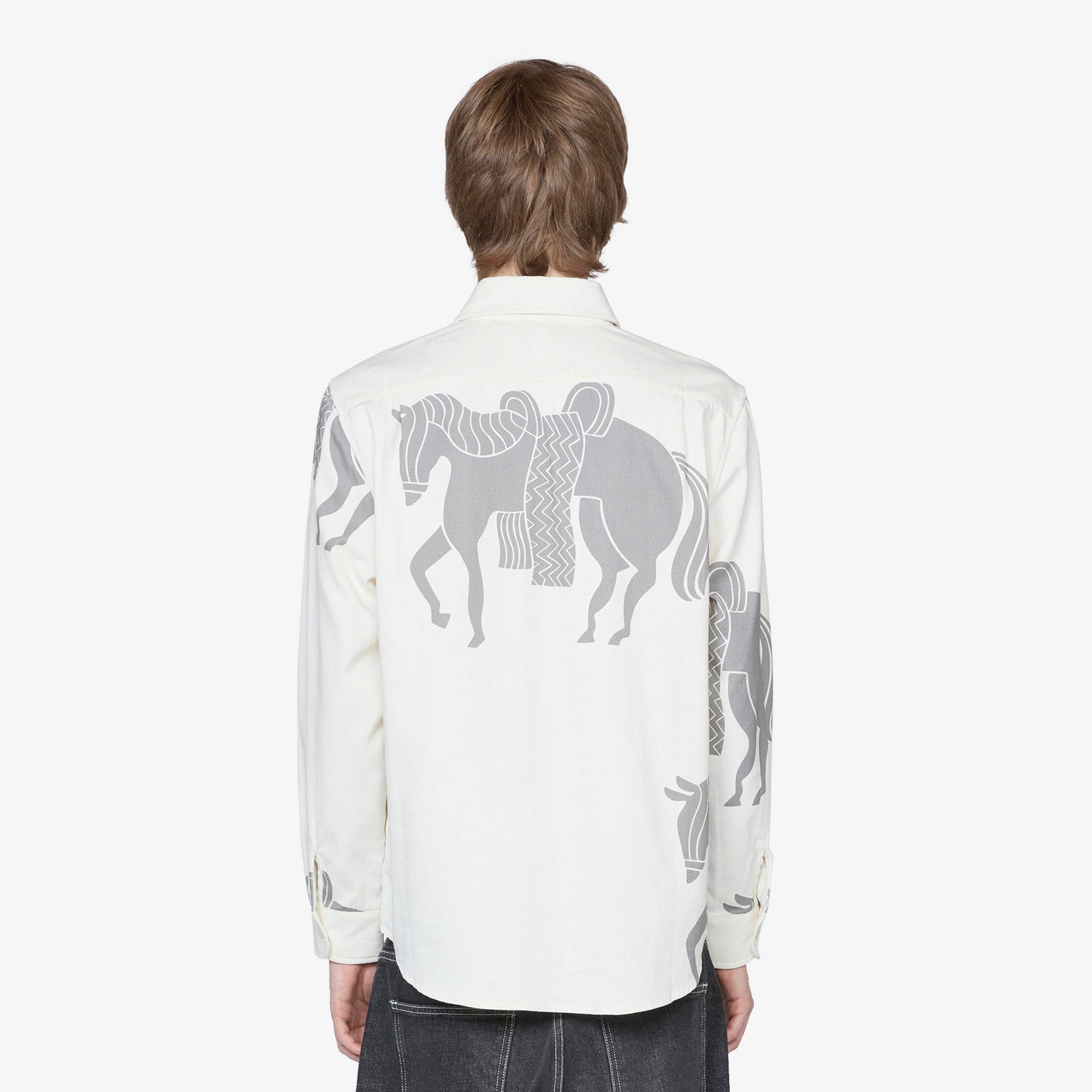 Horse T-shirt - Repeated Off White