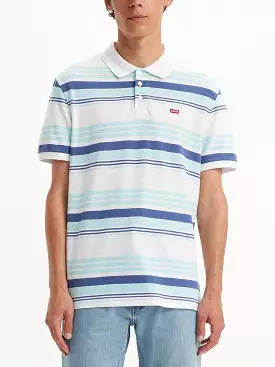 Housemark Salt Water Stripe Polo White