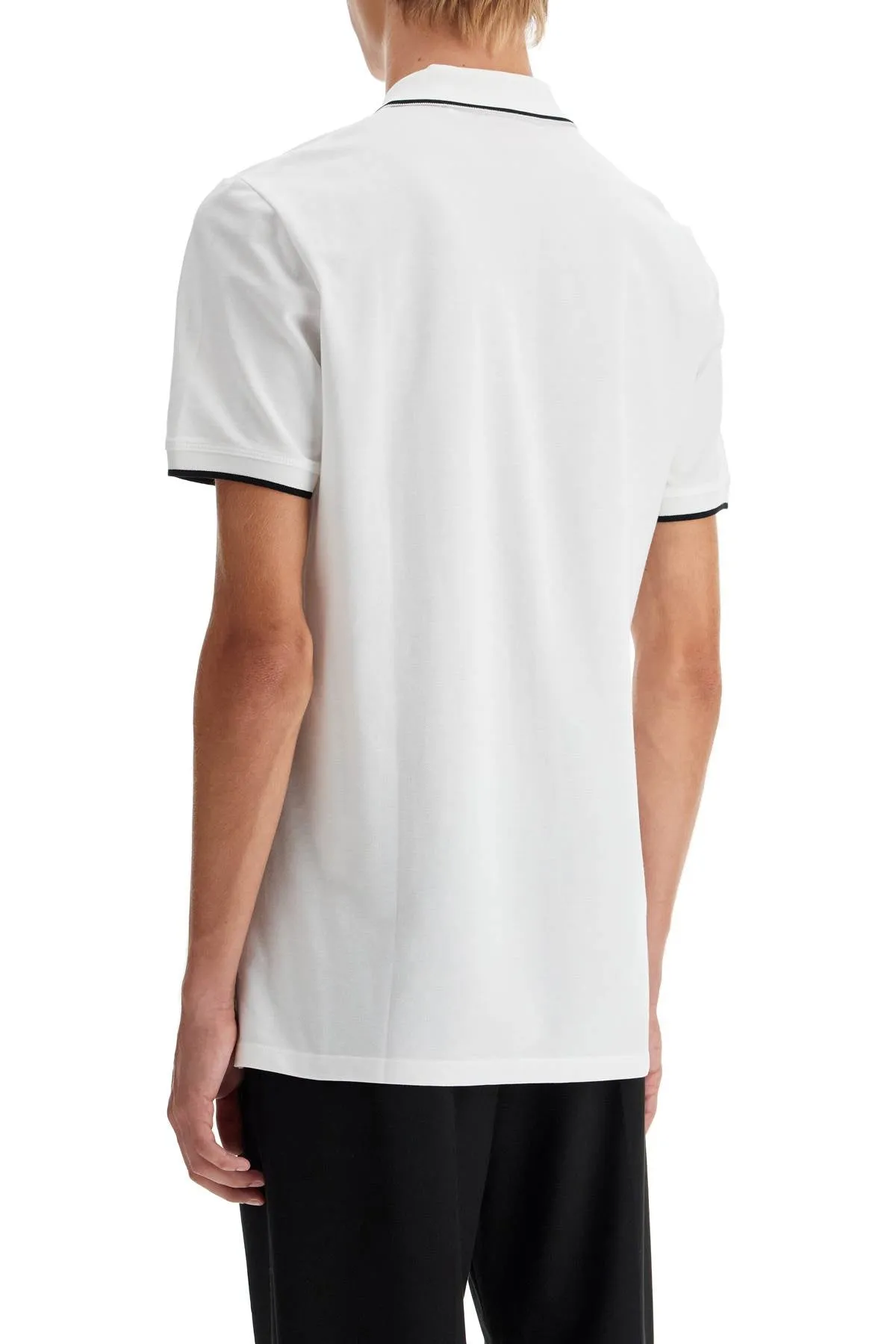 Hugo White Slim Fit Piqué Polo Shirt