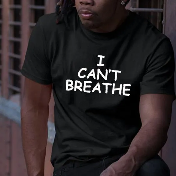 Short Sleeve T-Shirt 'I Can't Breathe' Print